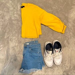 Forever 21 yellow cropped sweater